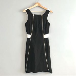Black and White Dress with Zipper Detailing